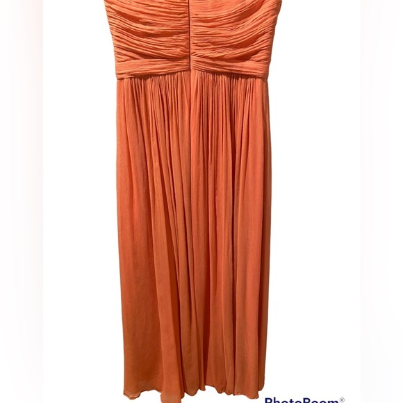 JCrew Silk Sheer Chiffon Heidi Gown- Pastel Coral Formal Bridesmaid Dress-size 2 - Picture 5 of 15